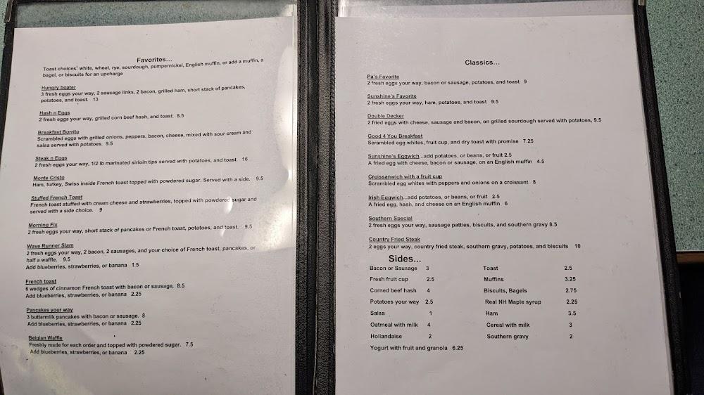 Sunshine & Pa's Menu image 3